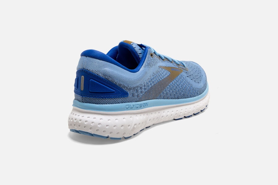 Brooks Running Shoes - Glycerin 18 Road Womens - Blue/Gold - JOT-274568